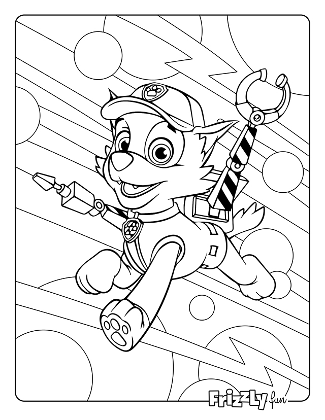 Chase from Paw Patrol drives fast wearing a mission outfit against a dynamic background.